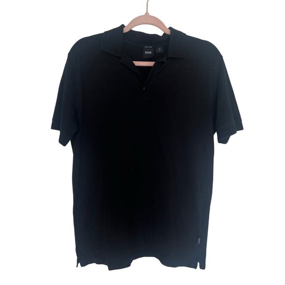 Hugo Boss Men's Pima Cotton Polo Shirt Black Size Small - Picture 1 of 8